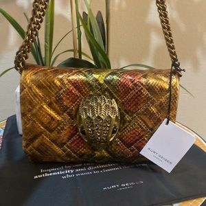 kurt Geiger London Mini Kensington Snake Embossed Leather Convertible Crossbody